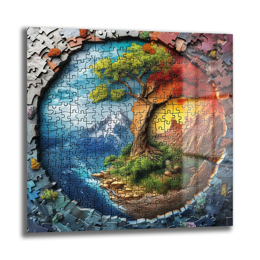 DEKORATİF KARE CAM TABLO - TT1031