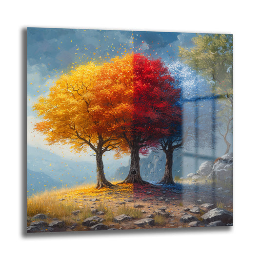 DEKORATİF KARE CAM TABLO - TT1033