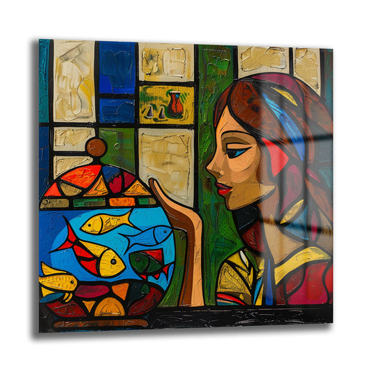 DEKORATİF KARE CAM TABLO - TT1035