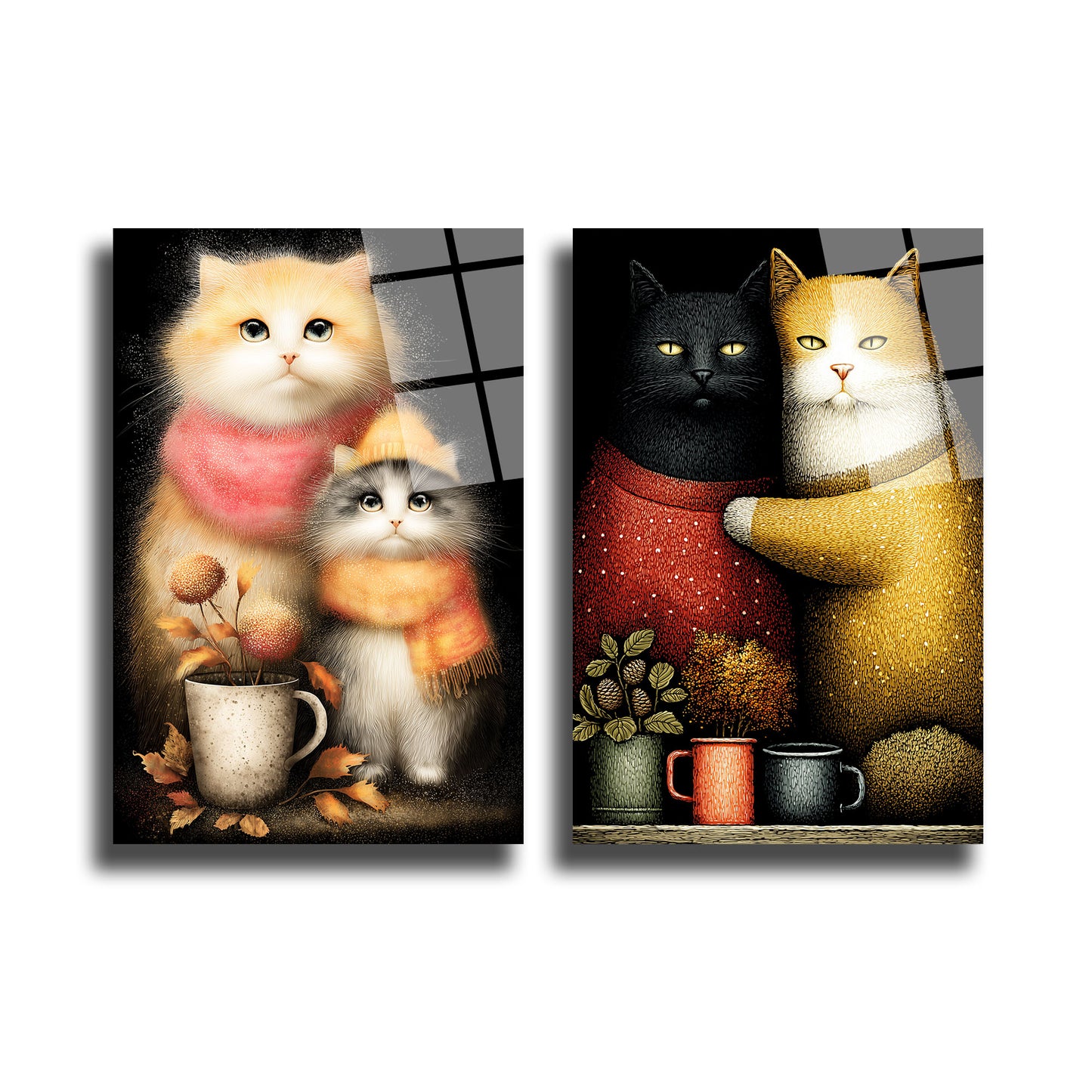 İKİLİ DİKEY CAM TABLO SETİ - TT4007