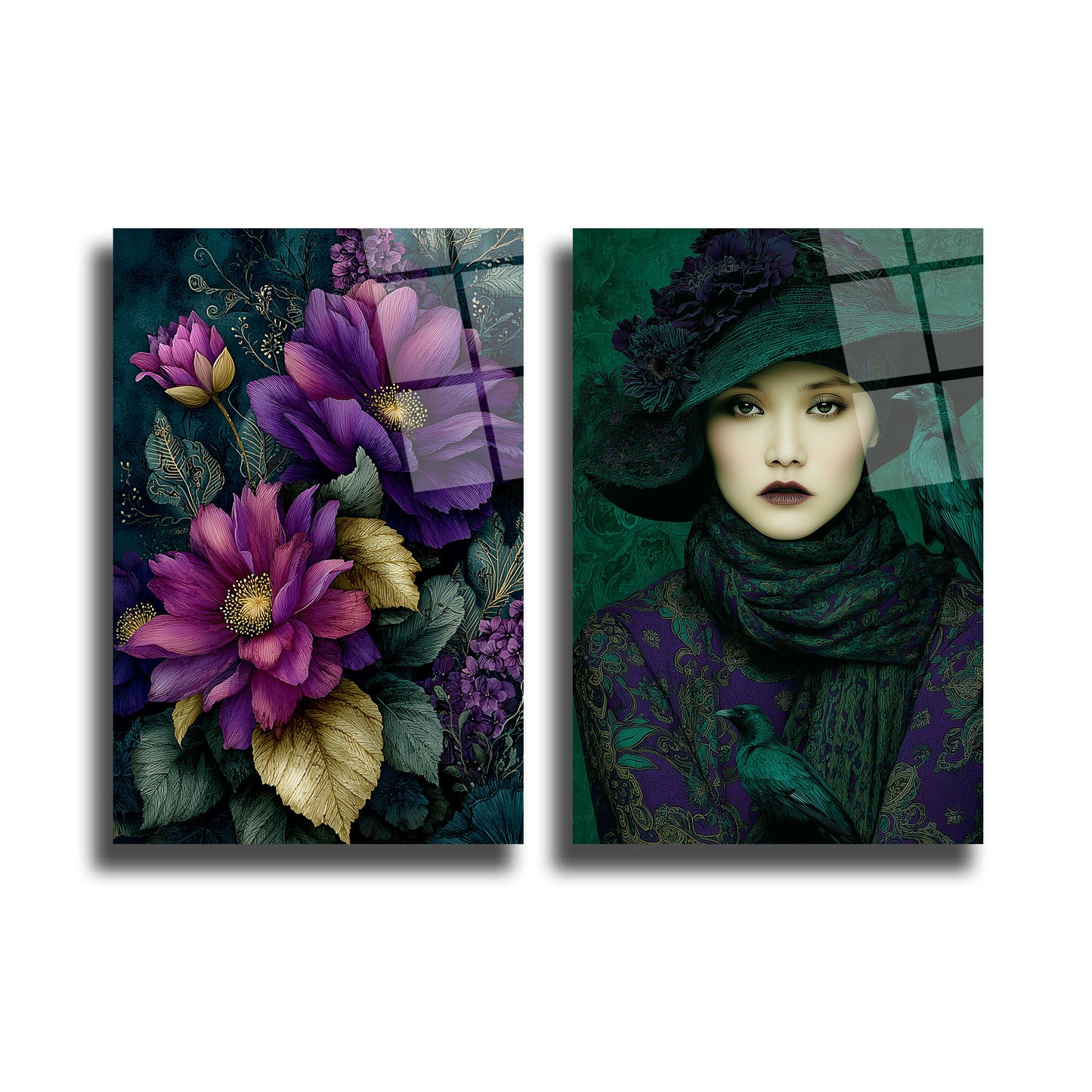 İKİLİ DİKEY CAM TABLO SETİ - TT4010