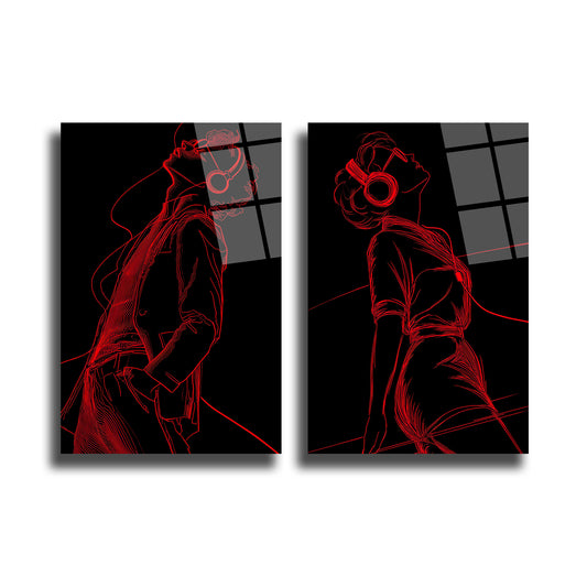 İKİLİ DİKEY CAM TABLO SETİ - TT4023