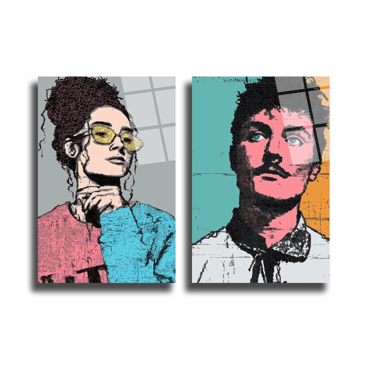 İKİLİ DİKEY CAM TABLO SETİ - TT4003