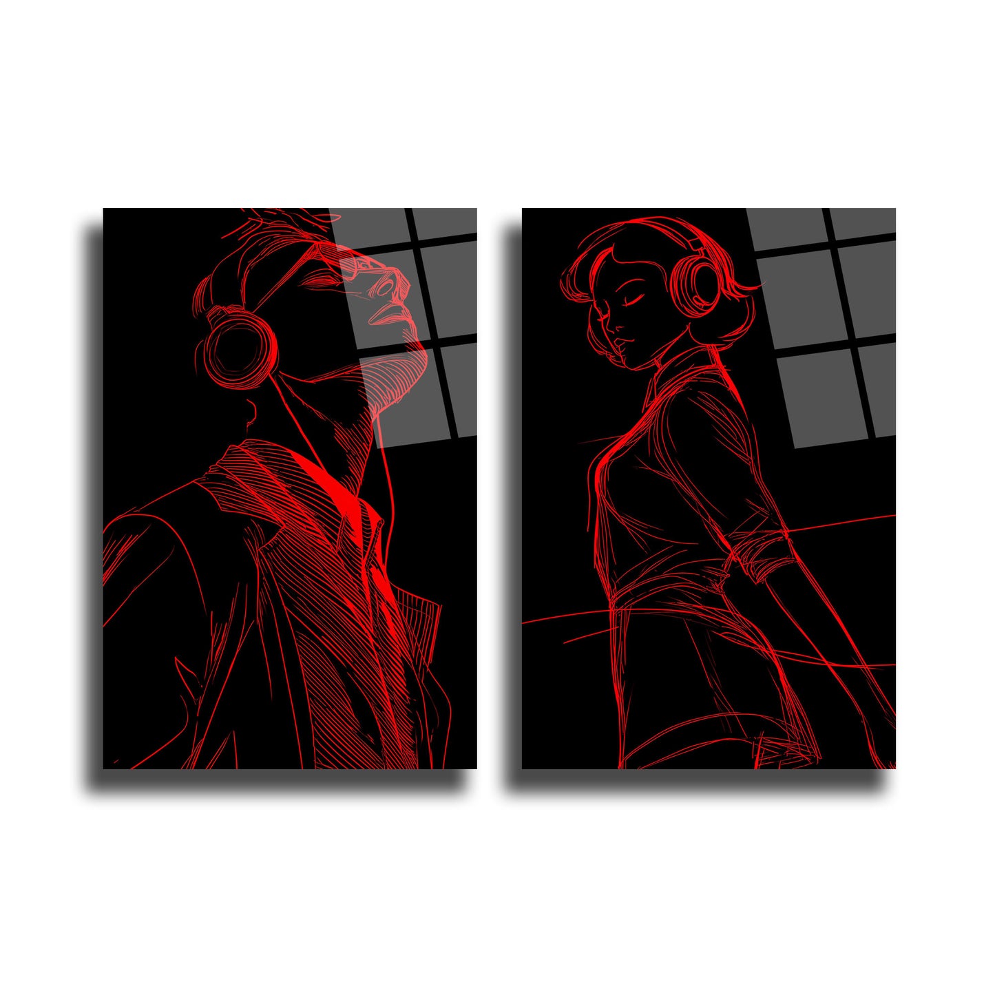 İKİLİ DİKEY CAM TABLO SETİ - TT4020