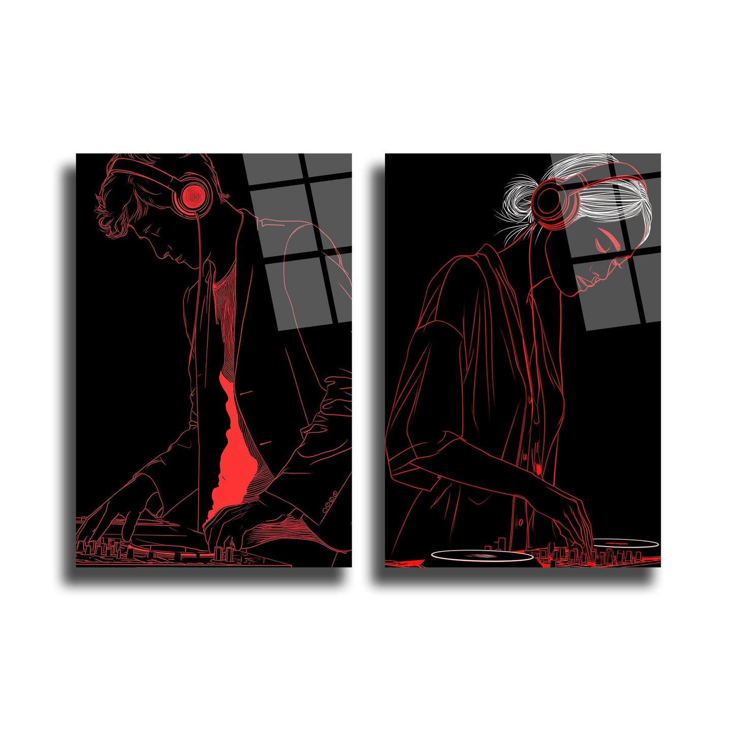 İKİLİ DİKEY CAM TABLO SETİ - TT4022