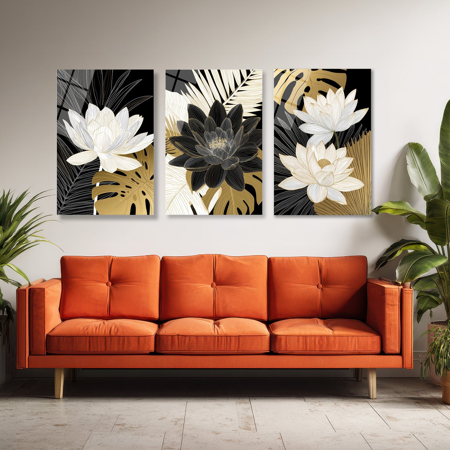 ÜÇLÜ DİKEY CAM TABLO SETİ - TT4082