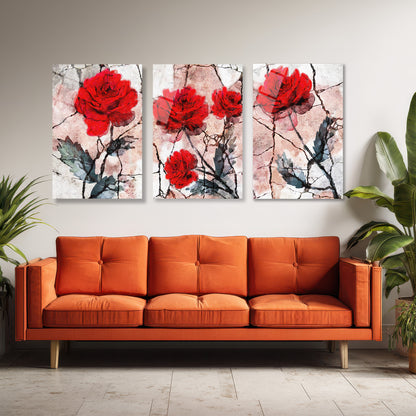 ÜÇLÜ DİKEY CAM TABLO SETİ - TT4086