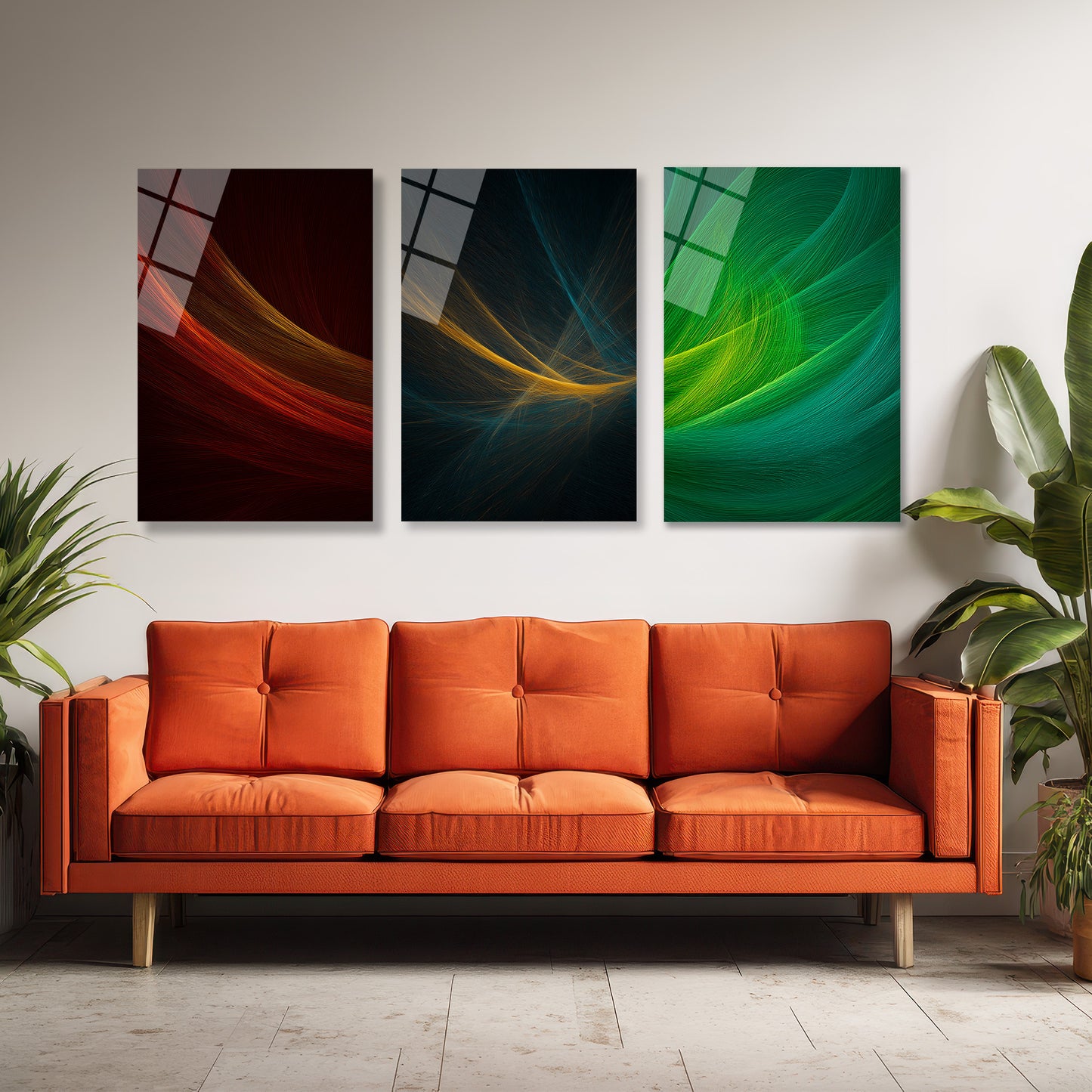 ÜÇLÜ DİKEY CAM TABLO SETİ - TT4088