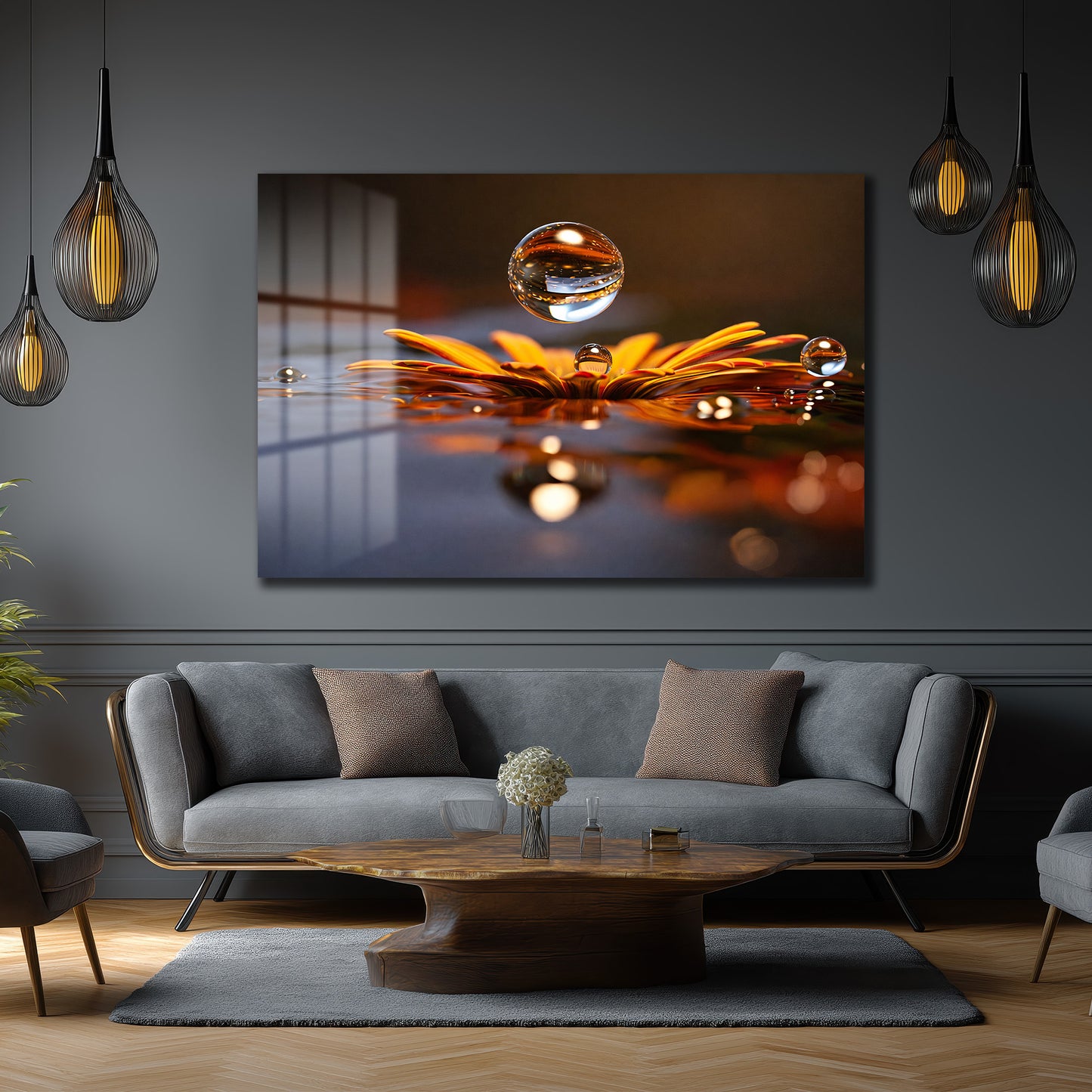 DEKORATİF YATAY CAM TABLO - TT3124