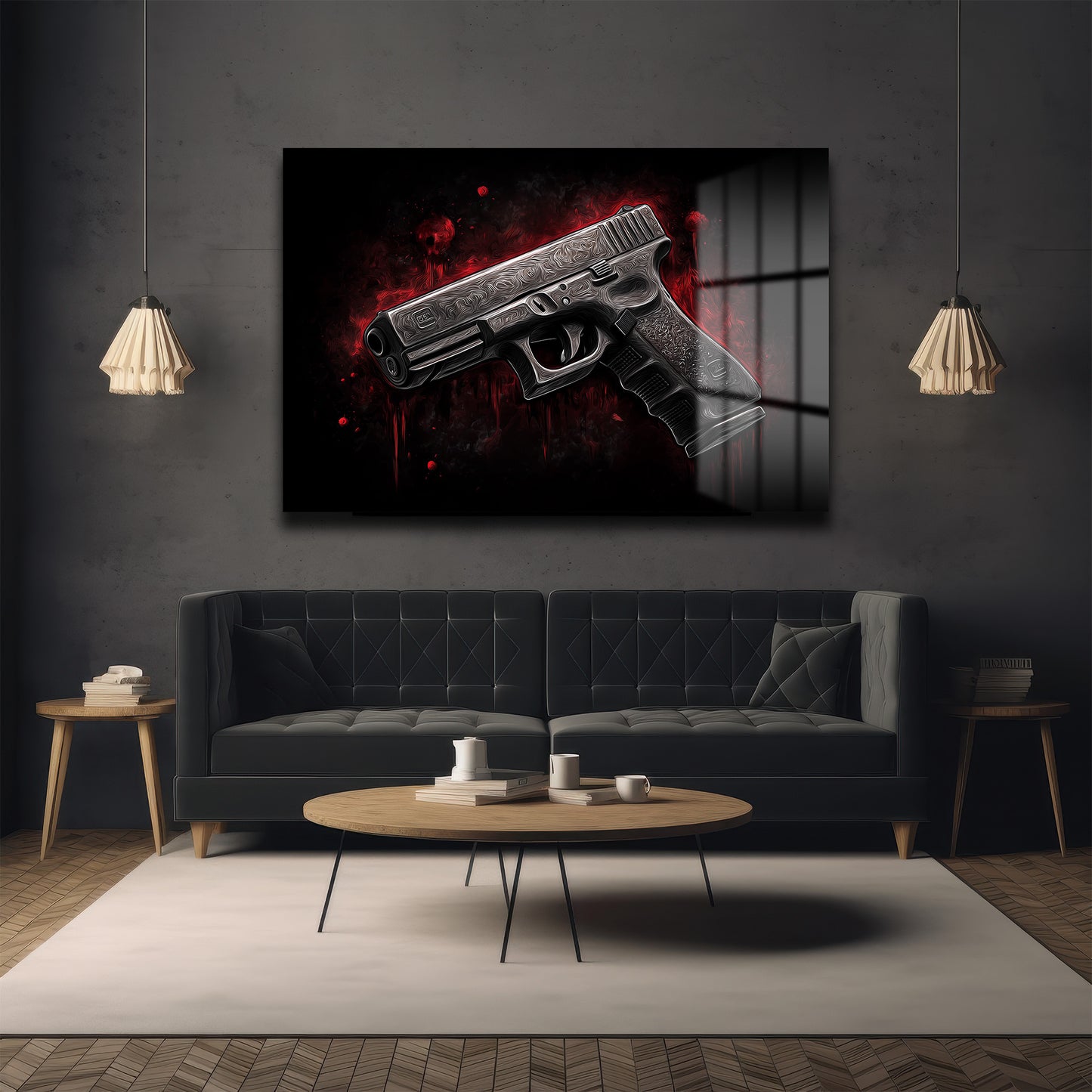 DEKORATİF YATAY CAM TABLO - TT3213