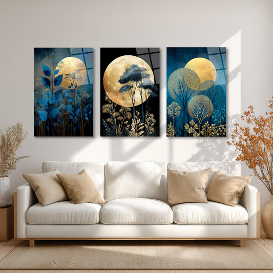 ÜÇLÜ DİKEY CAM TABLO SETİ - TT4124