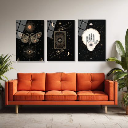 ÜÇLÜ DİKEY CAM TABLO SETİ - TT4070