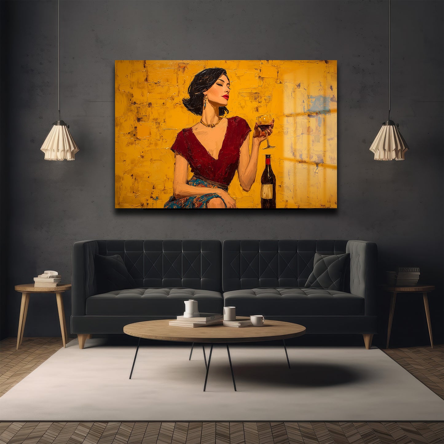 DEKORATİF YATAY CAM TABLO - TT3217