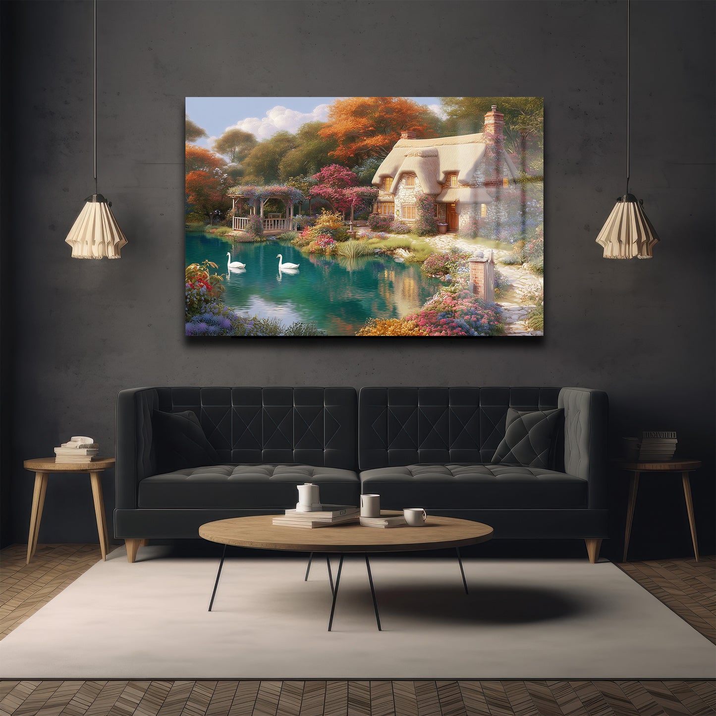 DEKORATİF YATAY CAM TABLO - TT3218