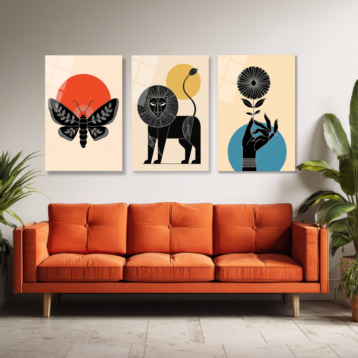 ÜÇLÜ DİKEY CAM TABLO SETİ - TT4071