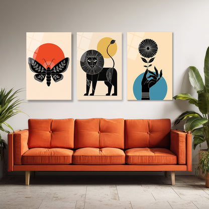 ÜÇLÜ DİKEY CAM TABLO SETİ - TT4071