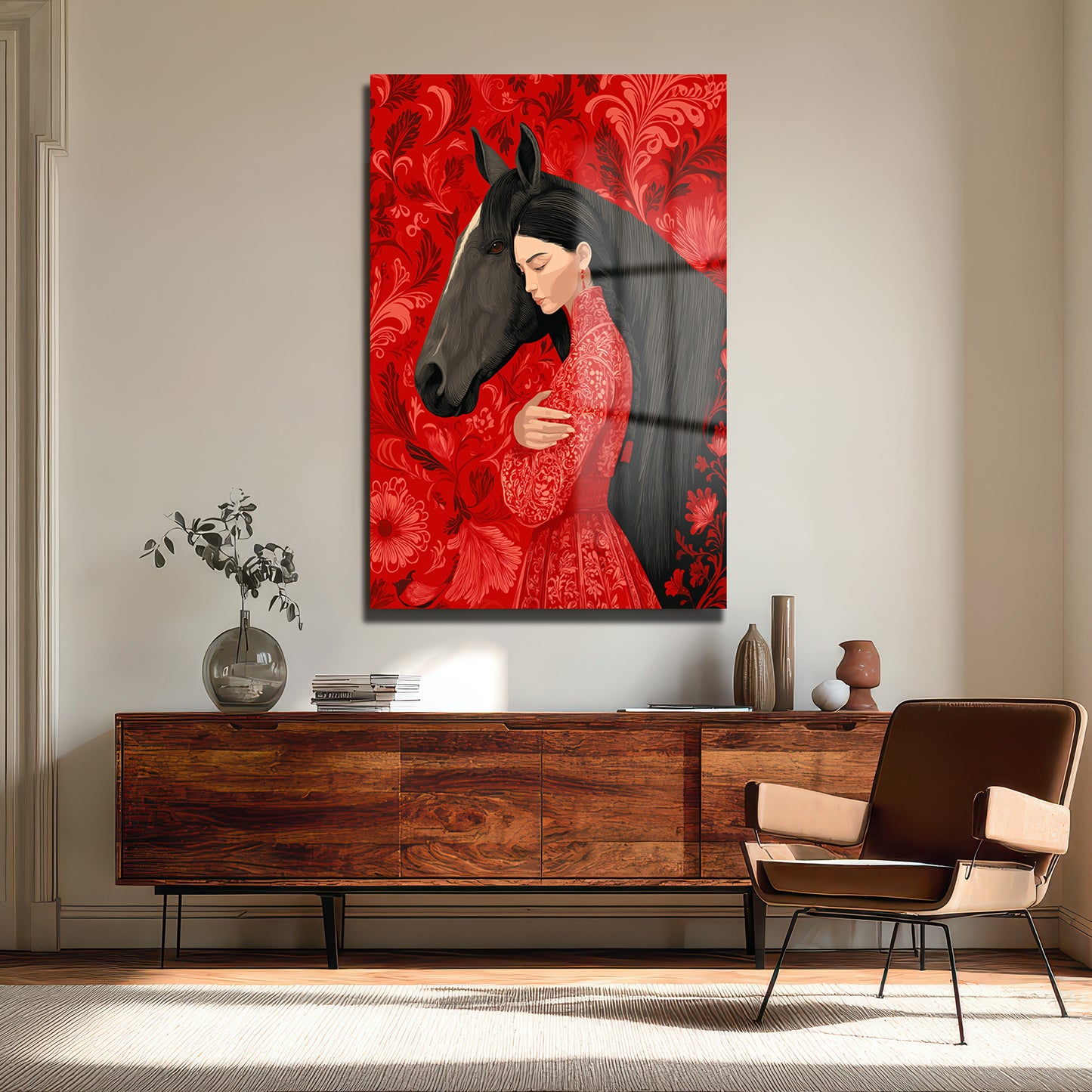 DEKORATİF DİKEY CAM TABLO - TT3487