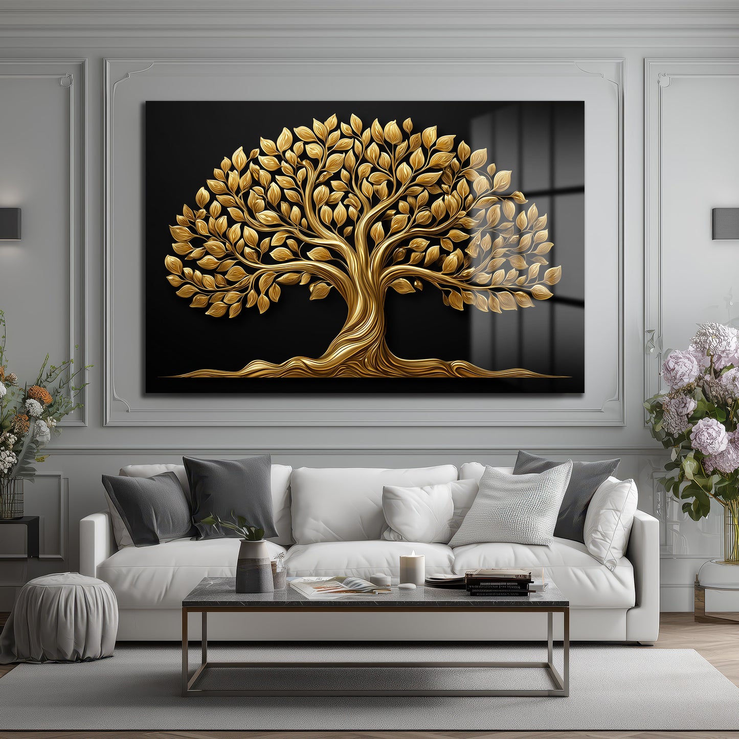 DEKORATİF YATAY CAM TABLO - TT3176