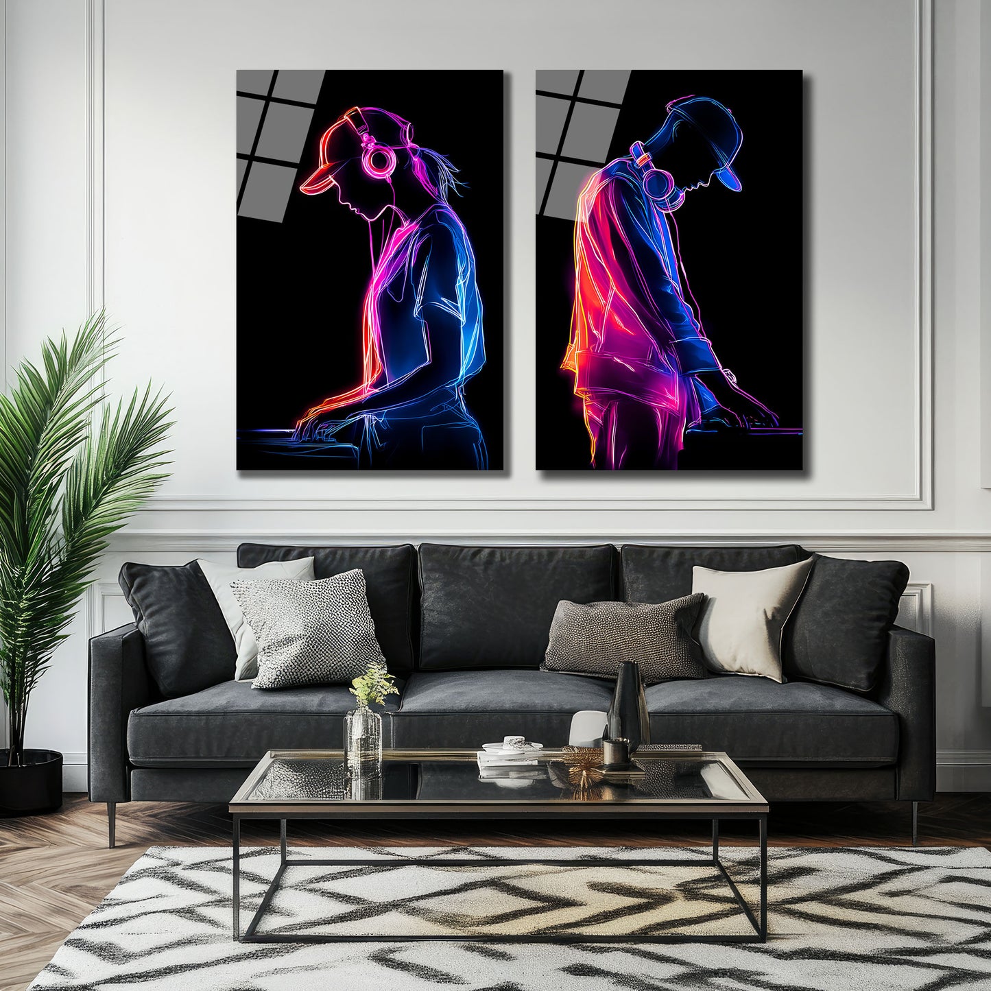 İKİLİ DİKEY CAM TABLO SETİ - TT4019