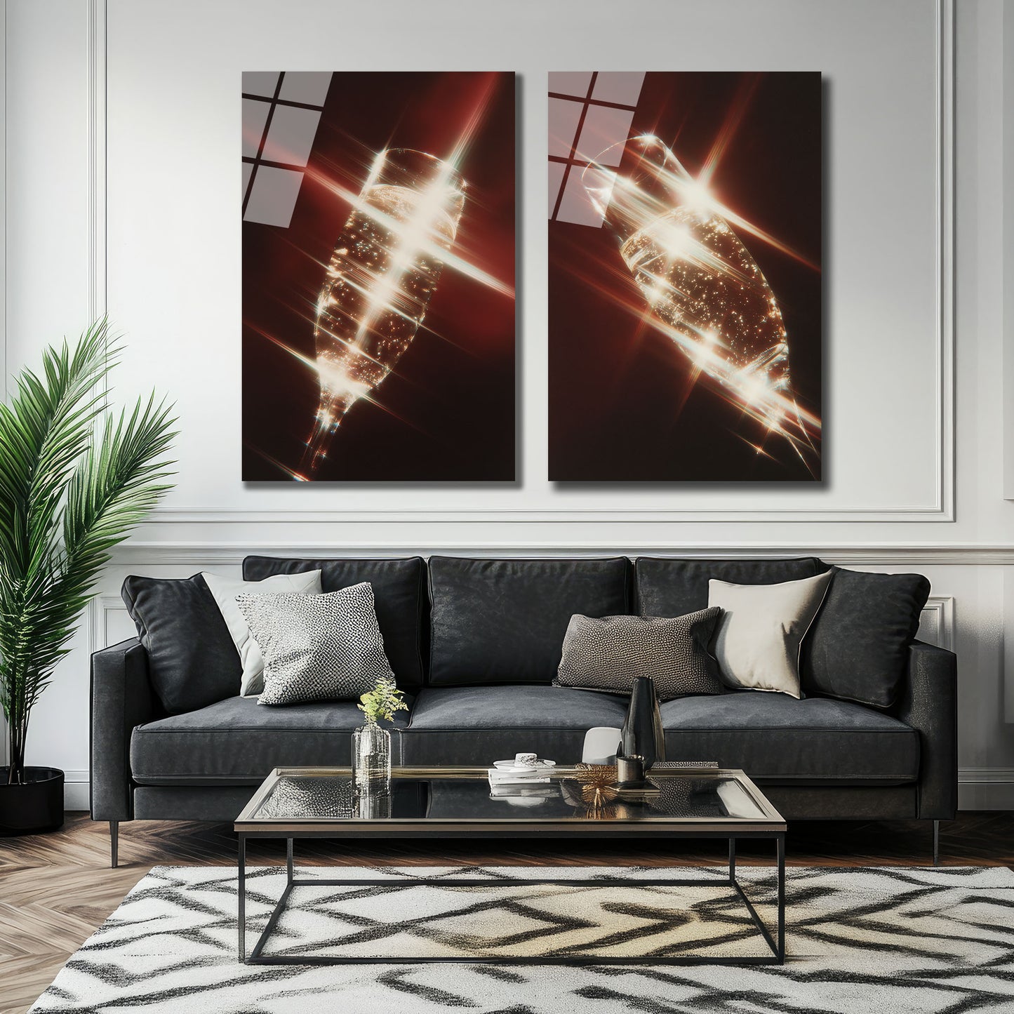 İKİLİ DİKEY CAM TABLO SETİ - TT4005