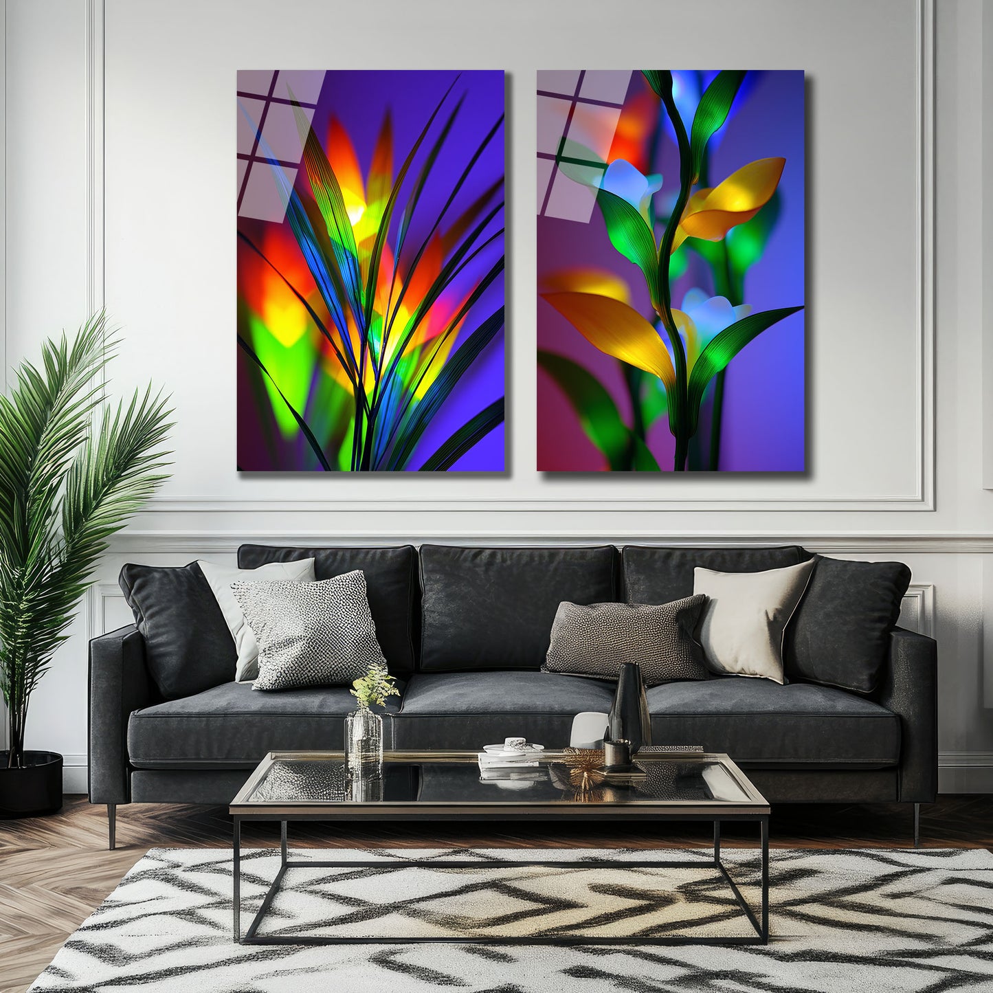 İKİLİ DİKEY CAM TABLO SETİ - TT4042