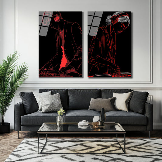 İKİLİ DİKEY CAM TABLO SETİ - TT4022