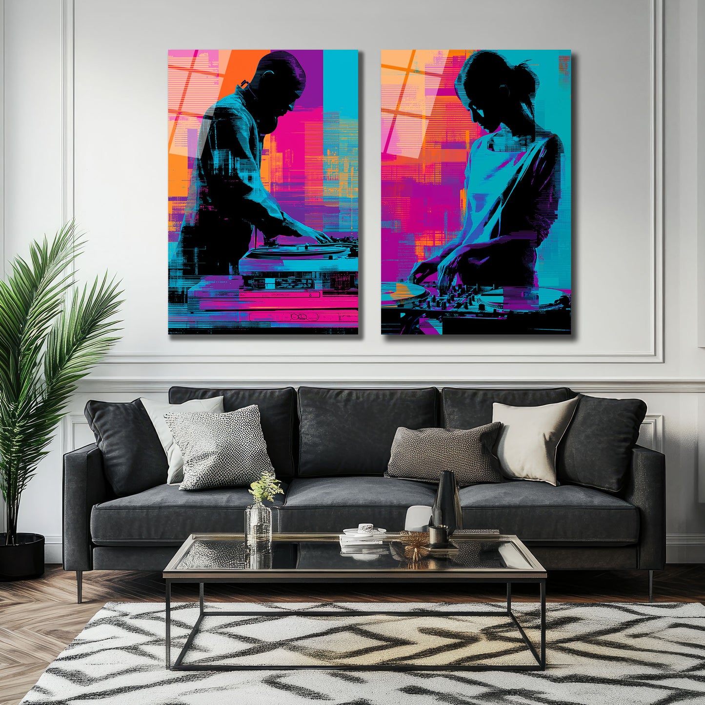 İKİLİ DİKEY CAM TABLO SETİ - TT4018