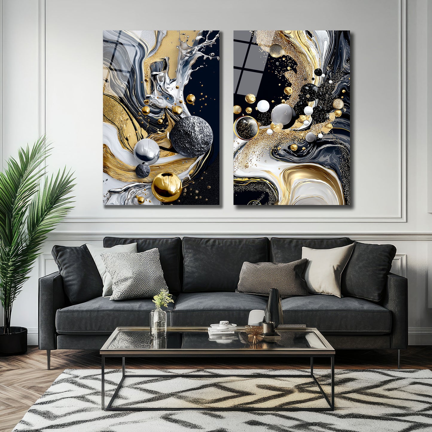 İKİLİ DİKEY CAM TABLO SETİ - TT4035