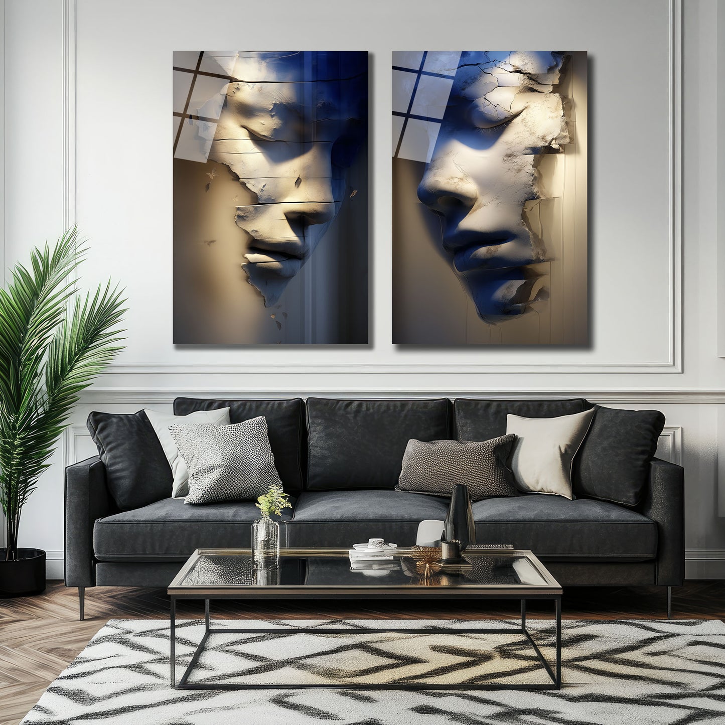 İKİLİ DİKEY CAM TABLO SETİ - TT4006