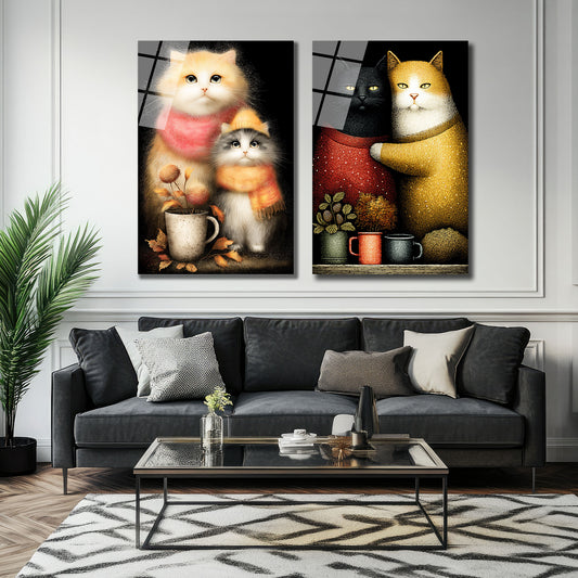 İKİLİ DİKEY CAM TABLO SETİ - TT4007