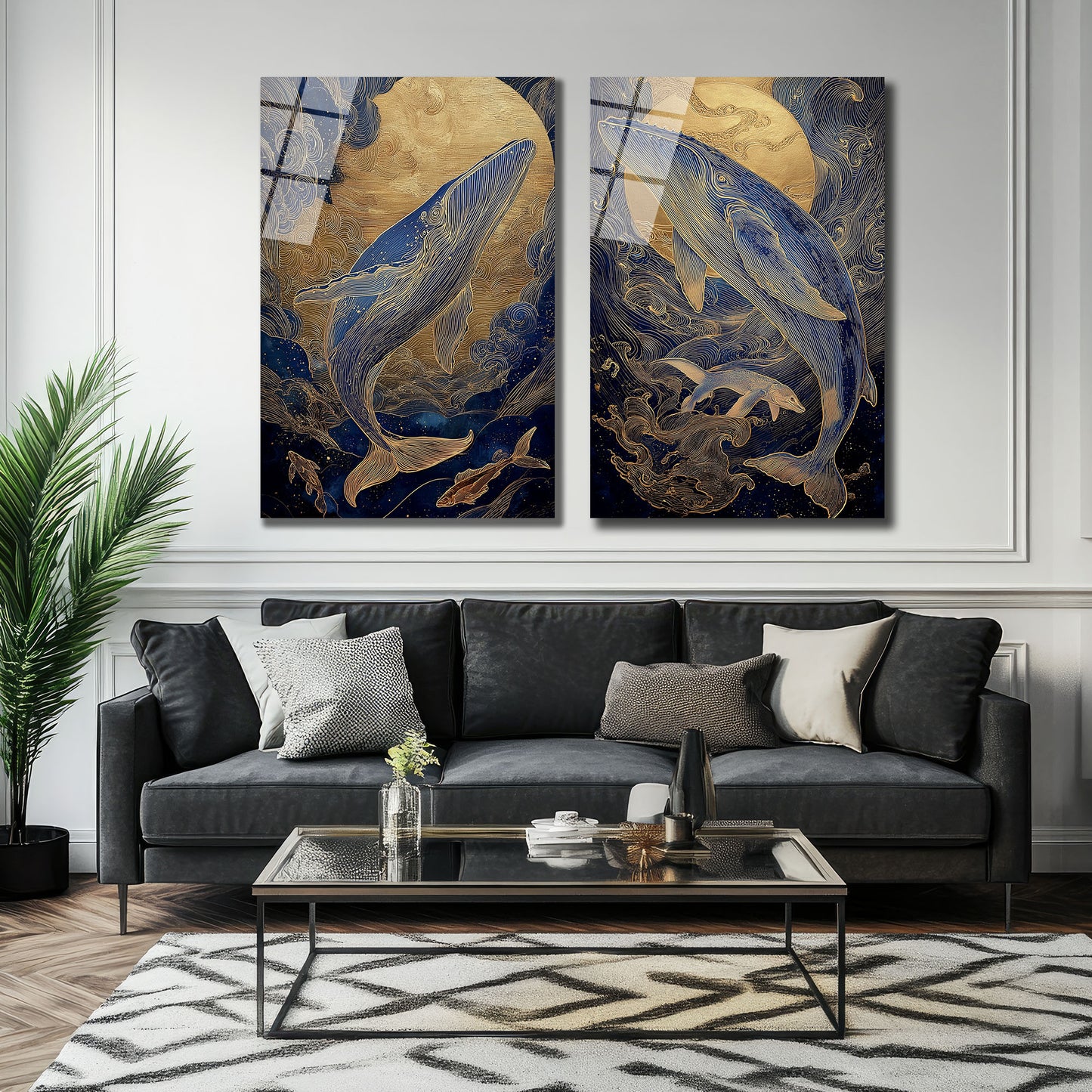 İKİLİ DİKEY CAM TABLO SETİ - TT4028