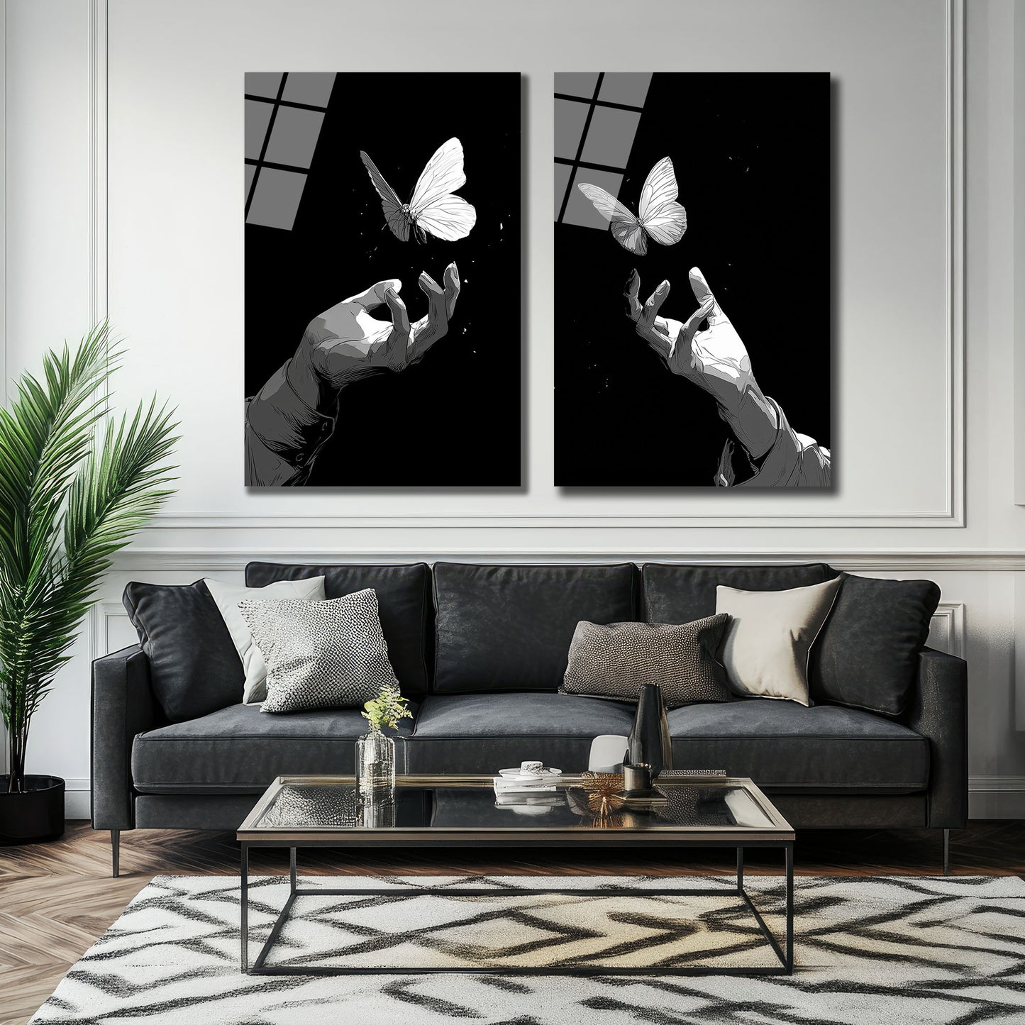 İKİLİ DİKEY CAM TABLO SETİ - TT4029