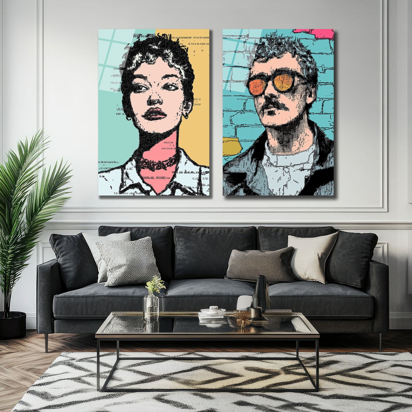 İKİLİ DİKEY CAM TABLO SETİ - TT4002