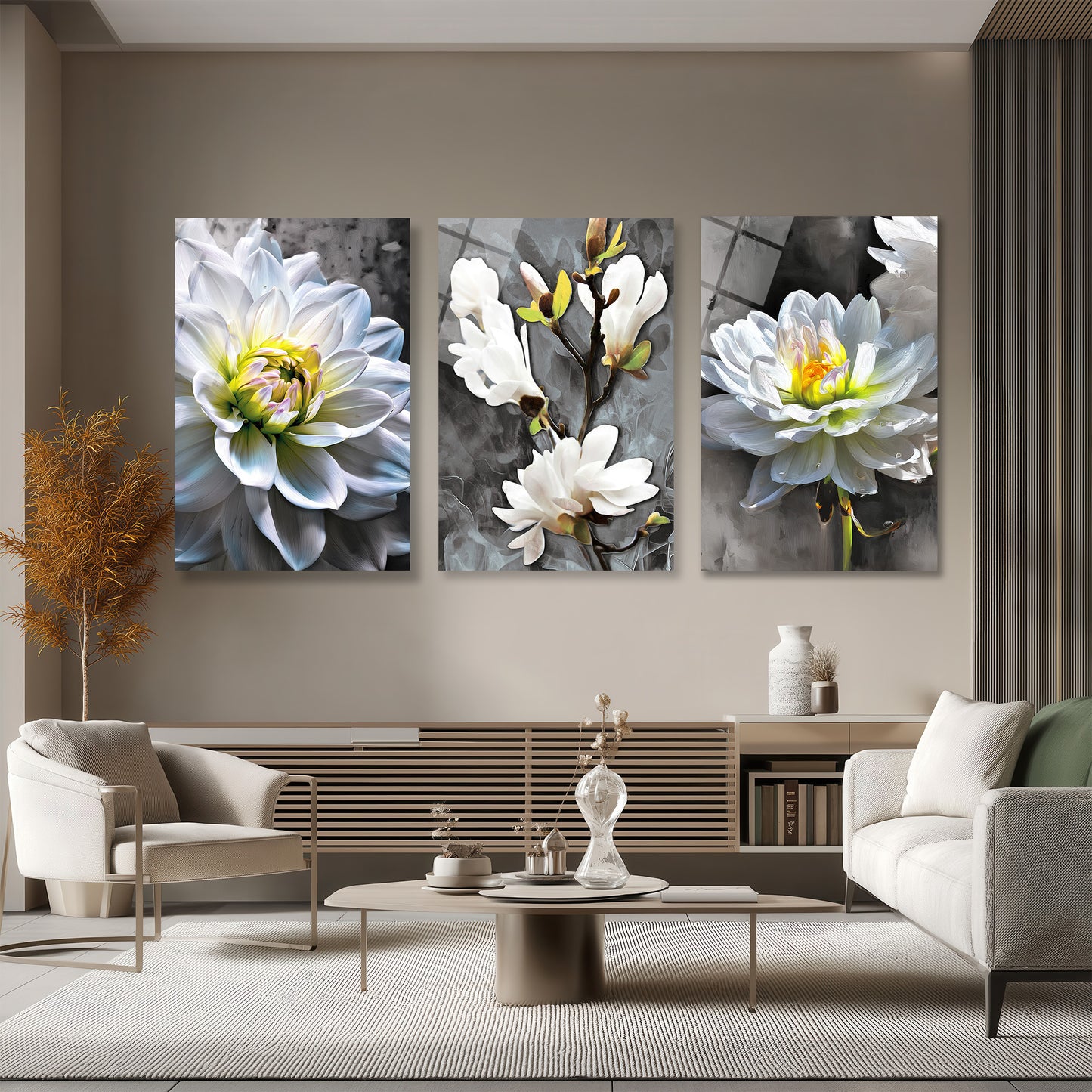 ÜÇLÜ DİKEY CAM TABLO SETİ - TT4087