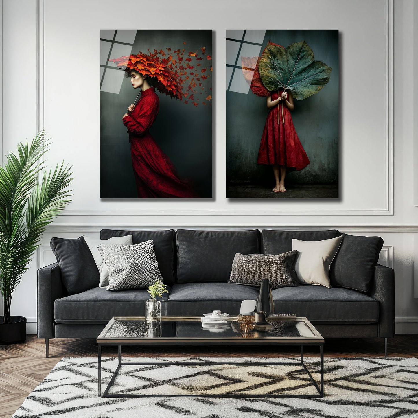 İKİLİ DİKEY CAM TABLO SETİ - TT4008