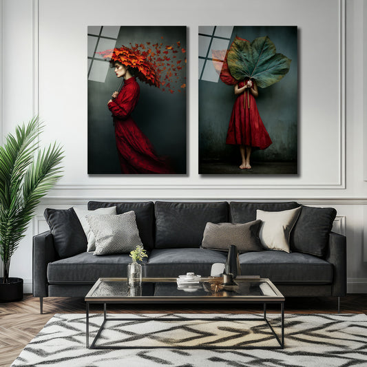 İKİLİ DİKEY CAM TABLO SETİ - TT4008