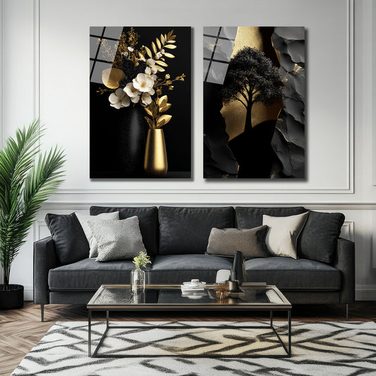 İKİLİ DİKEY CAM TABLO SETİ - TT4025