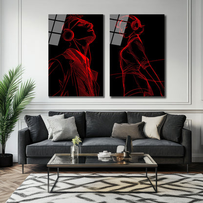 İKİLİ DİKEY CAM TABLO SETİ - TT4020