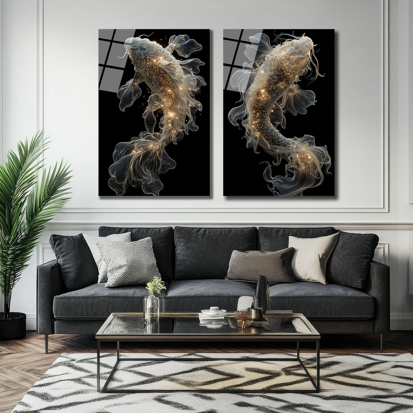 İKİLİ DİKEY CAM TABLO SETİ - TT4004