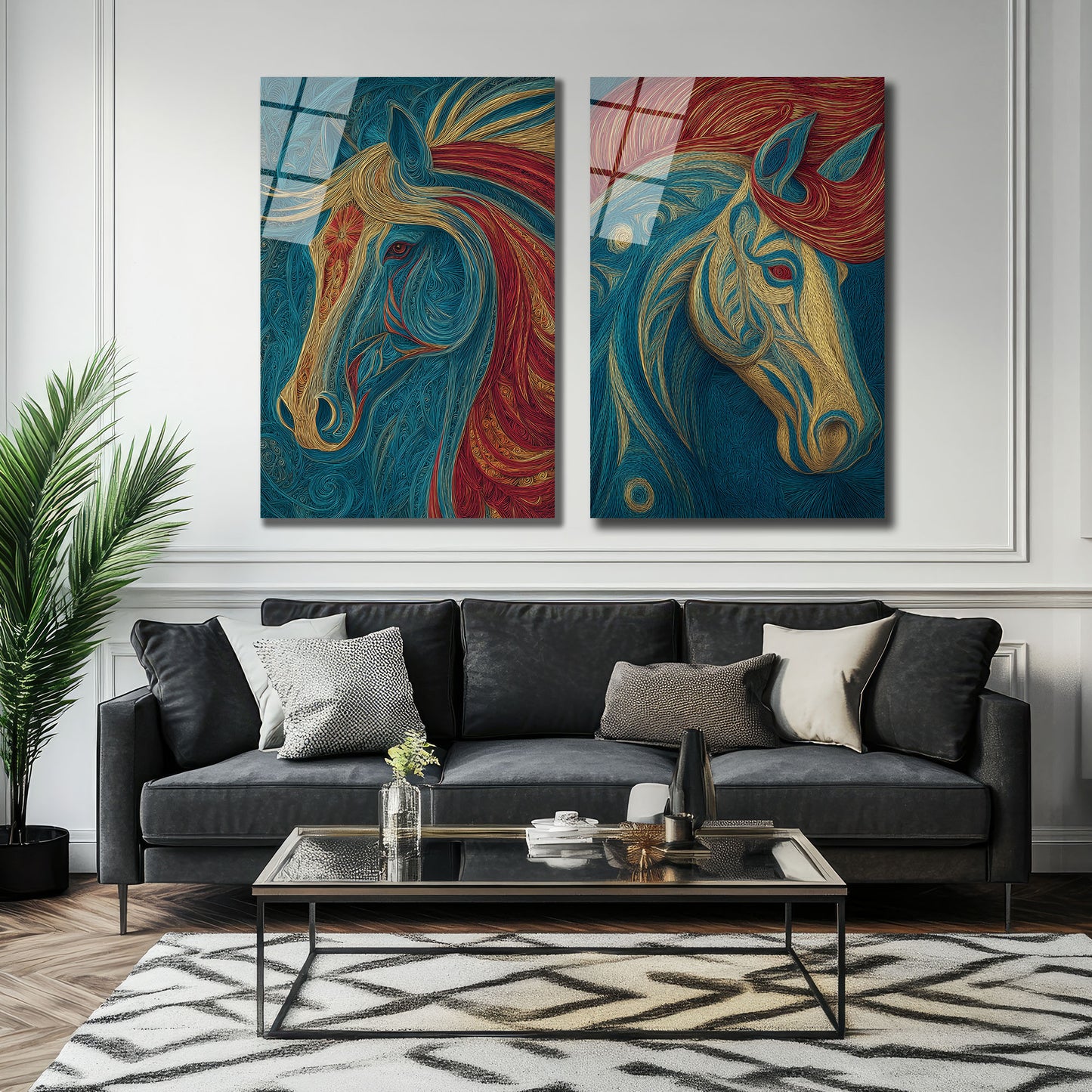 İKİLİ DİKEY CAM TABLO SETİ - TT4015