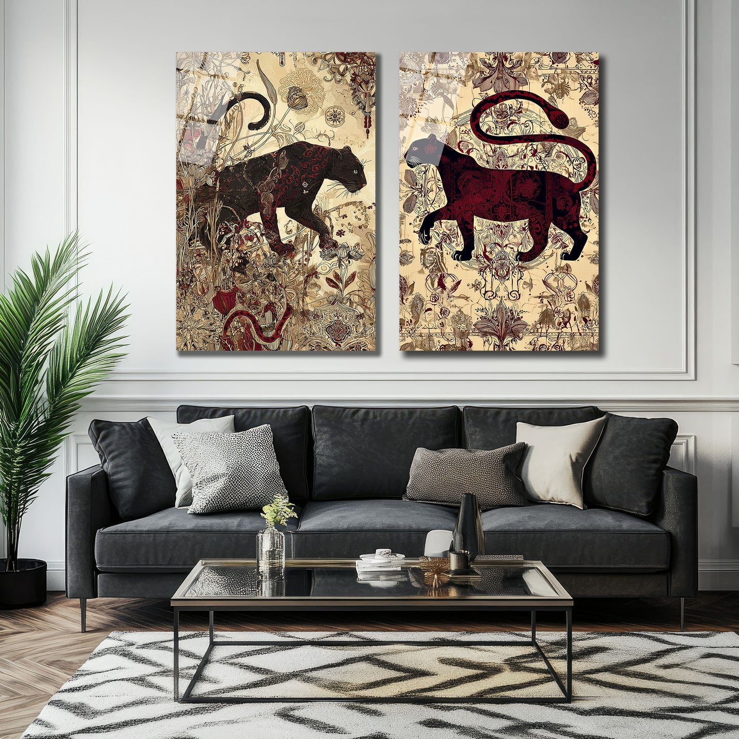 İKİLİ DİKEY CAM TABLO SETİ - TT4034