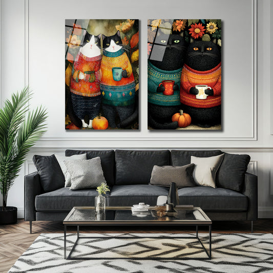 İKİLİ DİKEY CAM TABLO SETİ - TT4013