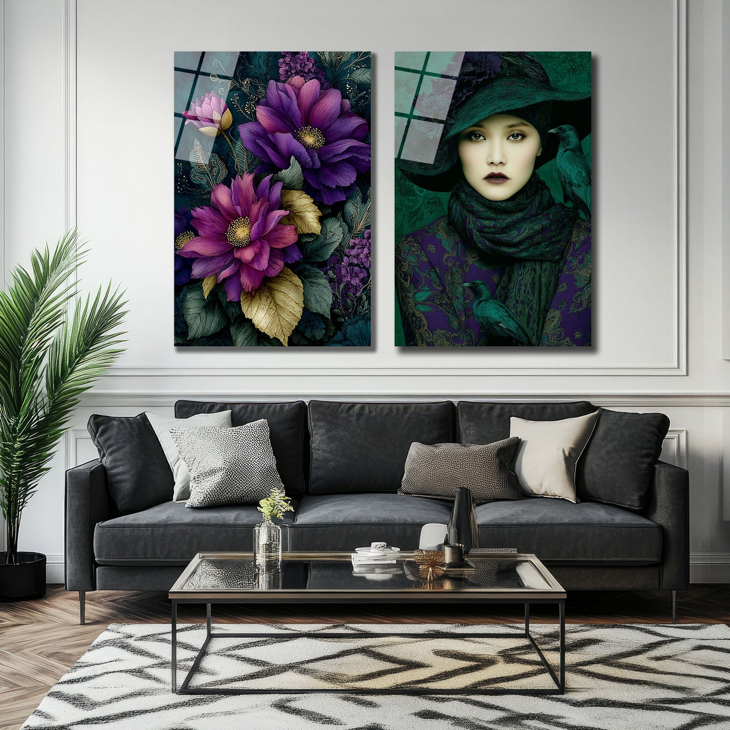 İKİLİ DİKEY CAM TABLO SETİ - TT4010