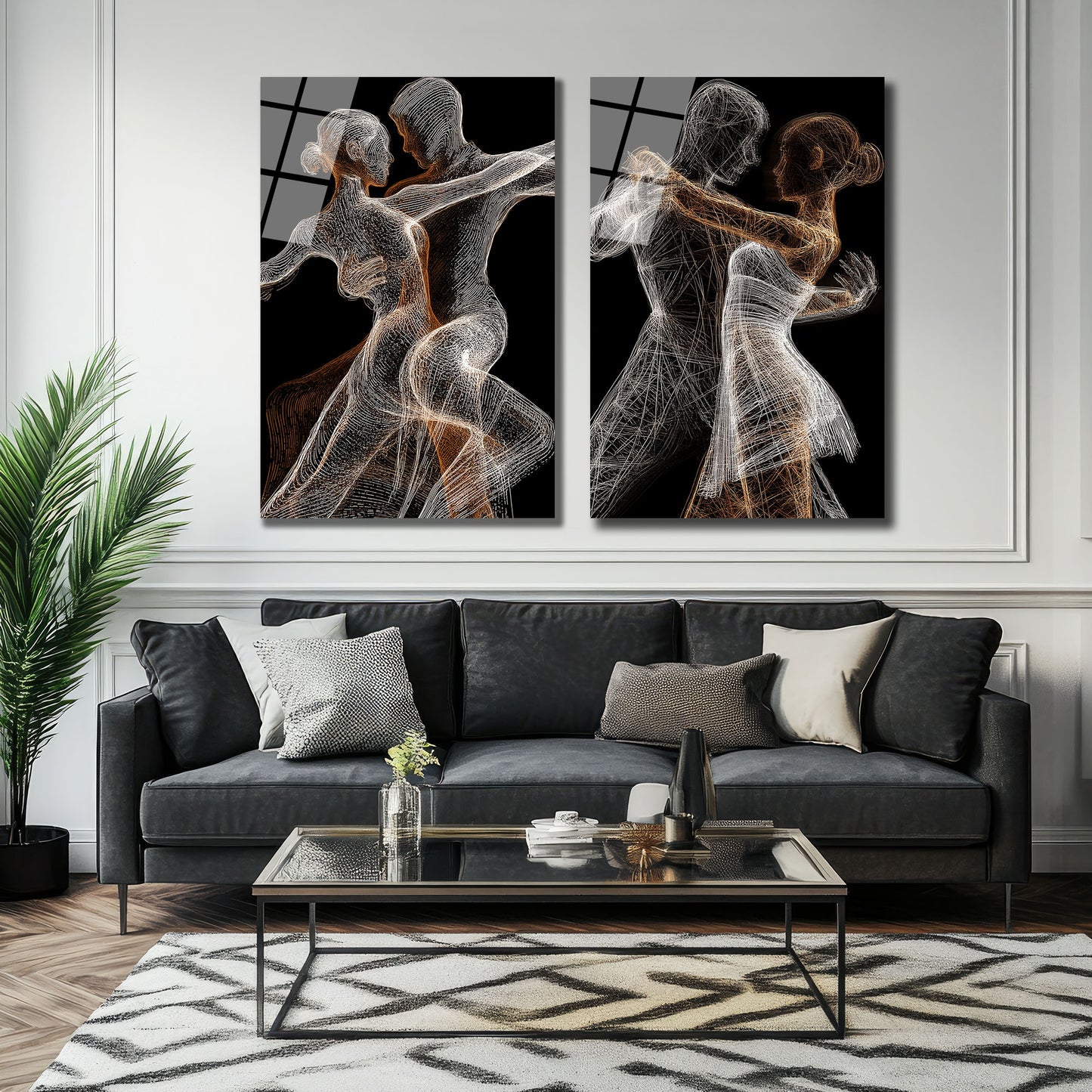 İKİLİ DİKEY CAM TABLO SETİ - TT4040