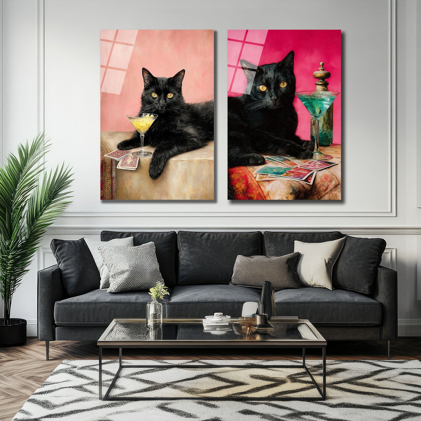 İKİLİ DİKEY CAM TABLO SETİ - TT4011