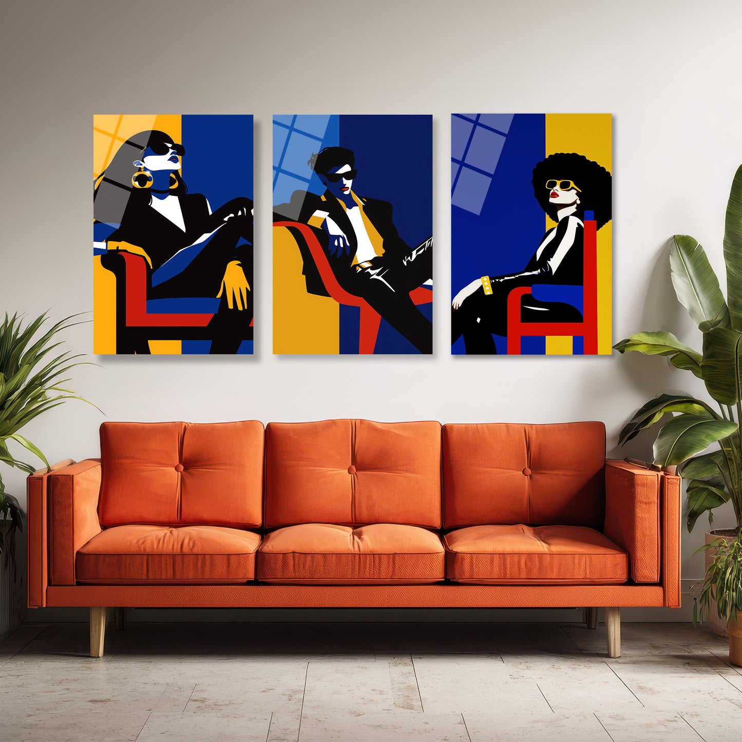 ÜÇLÜ DİKEY CAM TABLO SETİ - TT4118