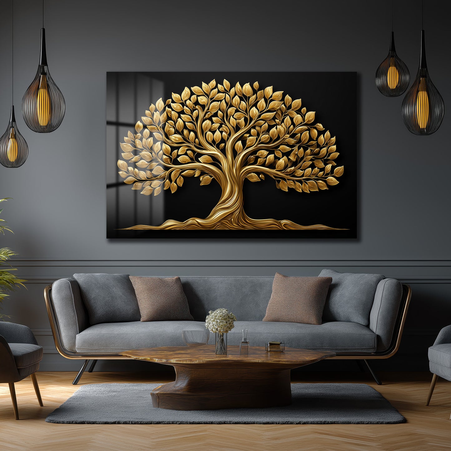 DEKORATİF YATAY CAM TABLO - TT3176