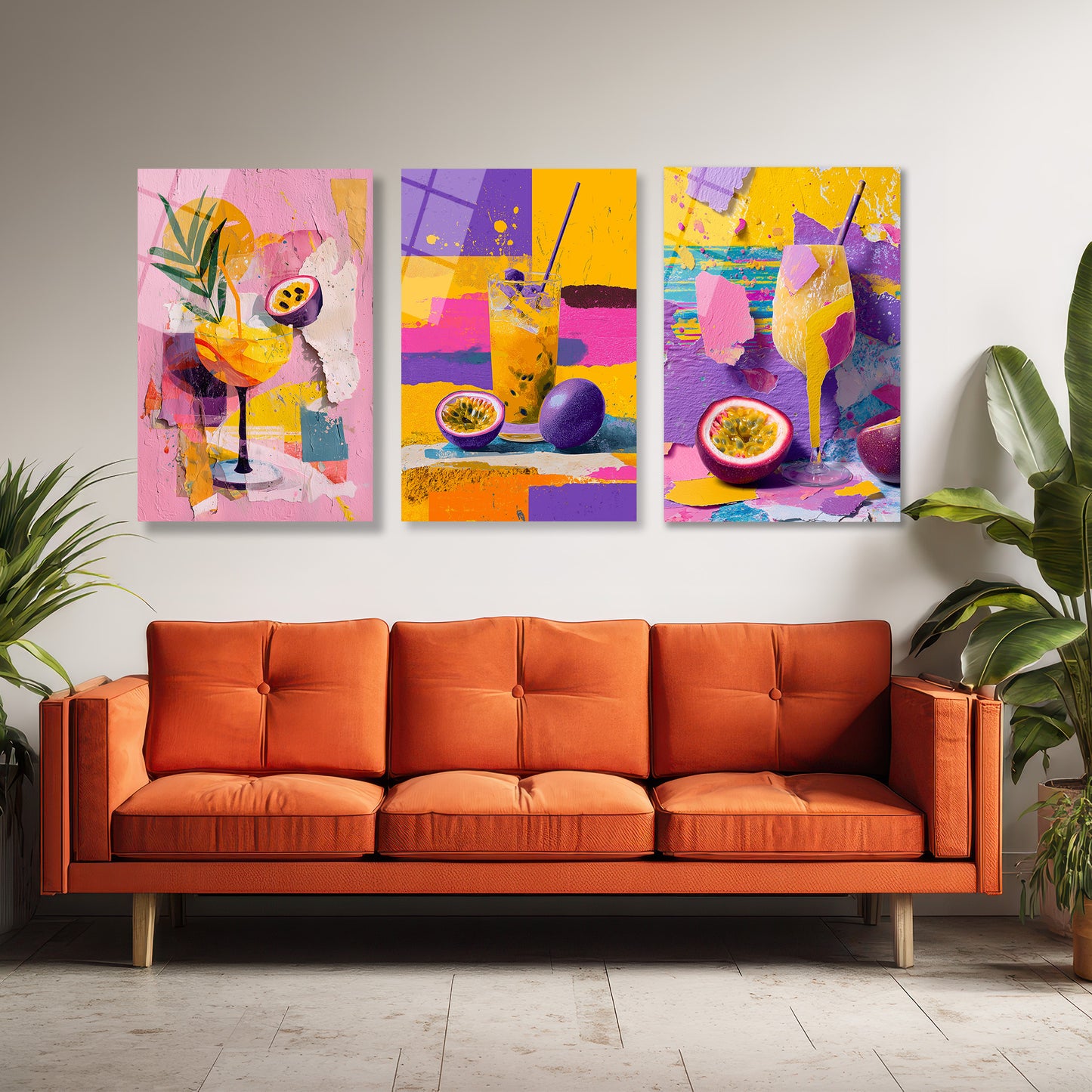 ÜÇLÜ DİKEY CAM TABLO SETİ - TT4120