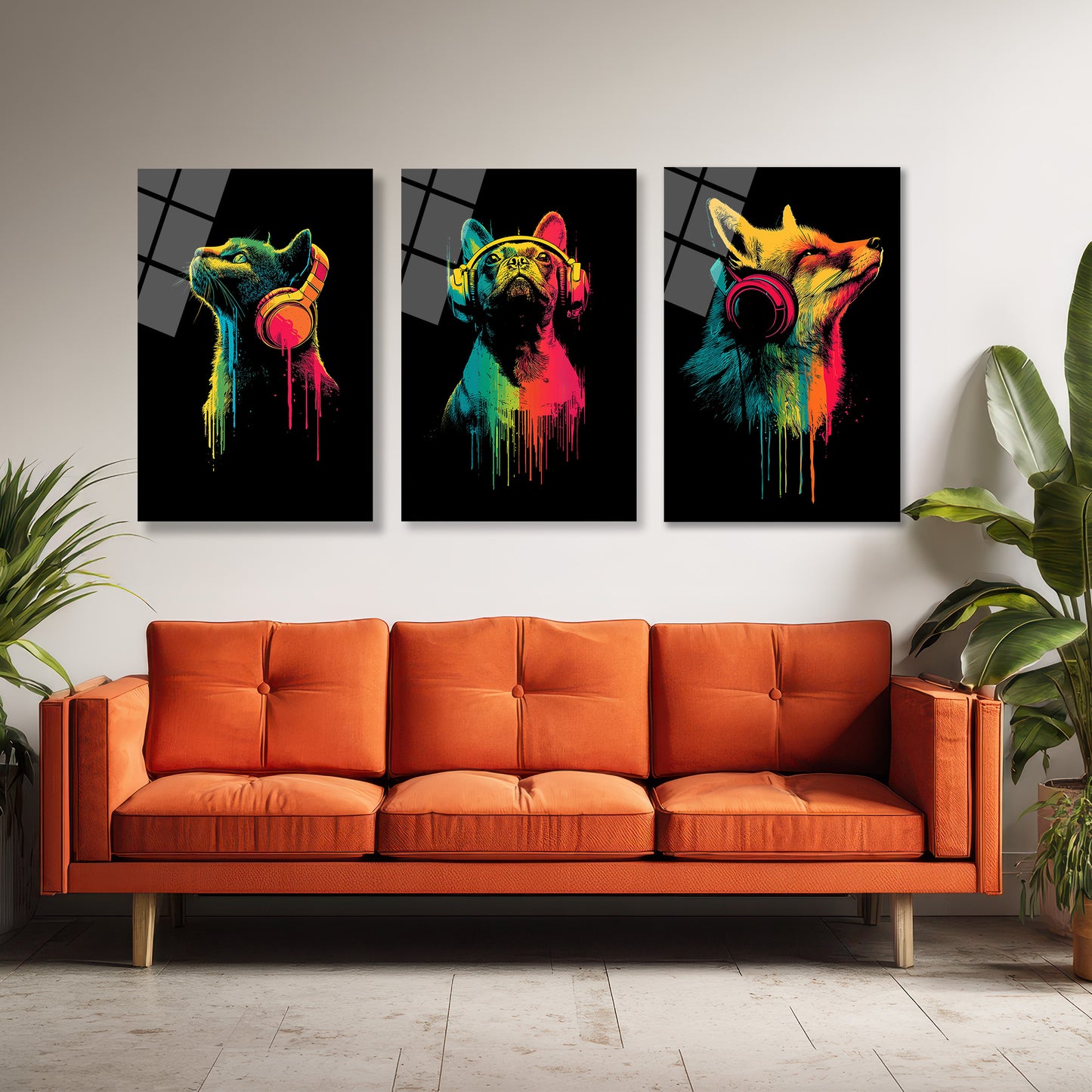 ÜÇLÜ DİKEY CAM TABLO SETİ - TT4123