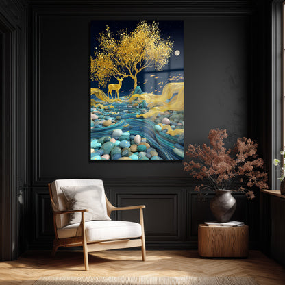 DEKORATİF DİKEY CAM TABLO - TT3359